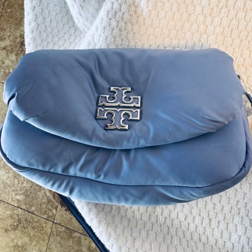 NWT Tory Burch Britten Puffy Mini Crossbody Pale Iris - Picture 11 of 12
